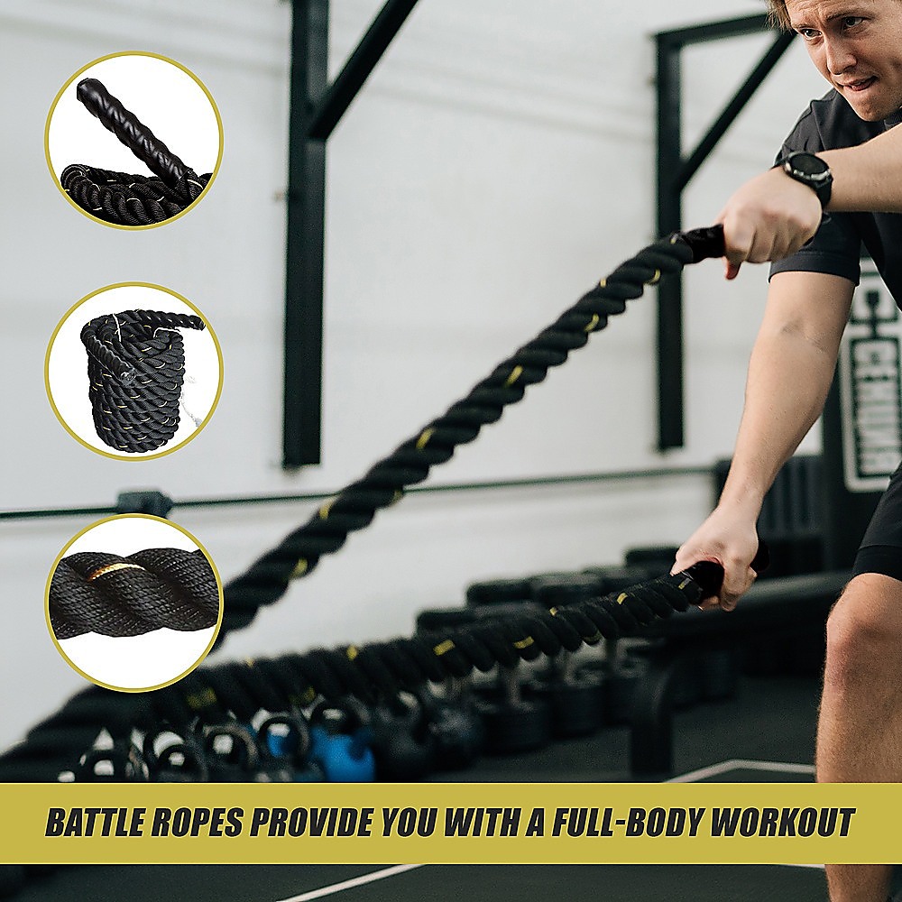 Battle Rope Dia 3.8cm x 9M length Poly Exercise Workout Strength Training โ image 6