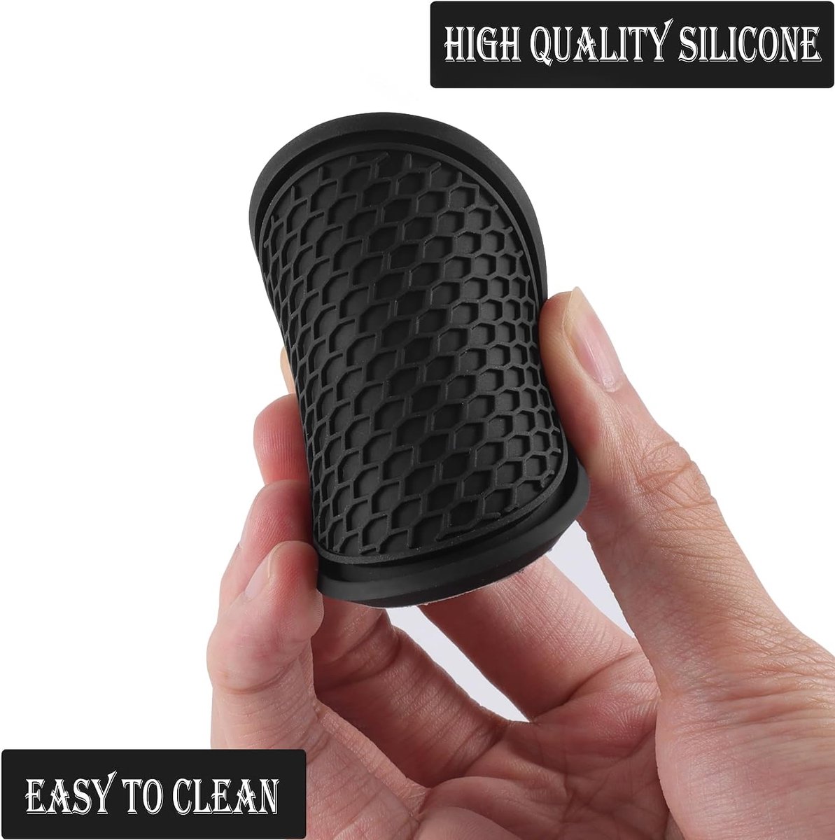 Car Coasters - 4-pack - Universal Non-slip Drink Holder - Built-in Decoration - Car Interior Accessories - Black — image 2