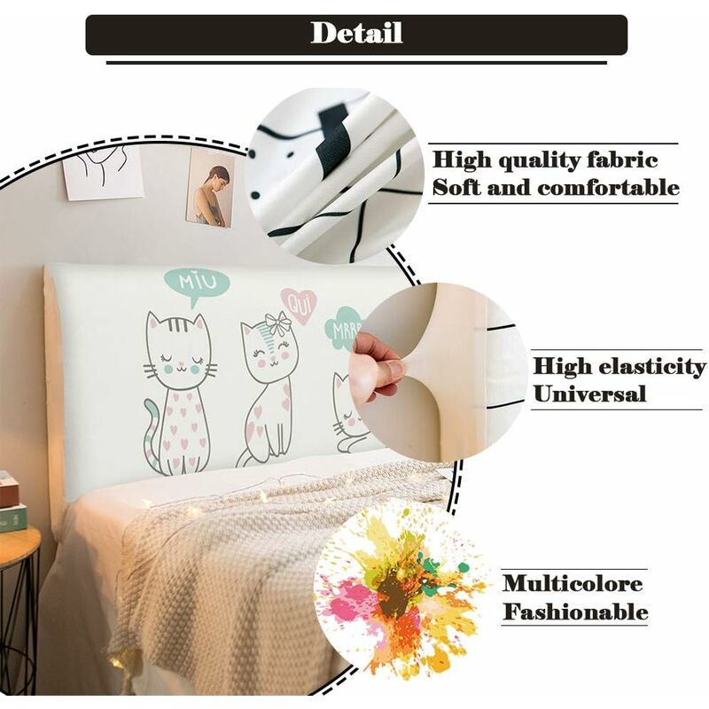 Headboard Covers, Stretch Printing Dustproof Bed Headboard Cover Dustproof Protector For Headboard, Modern Bedroom โ image 2