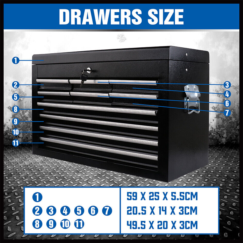 HORUSDY 10-Drawer Tool Box Chest Toolbox Lockable Drawer Cabinet Garage Storage — image 3