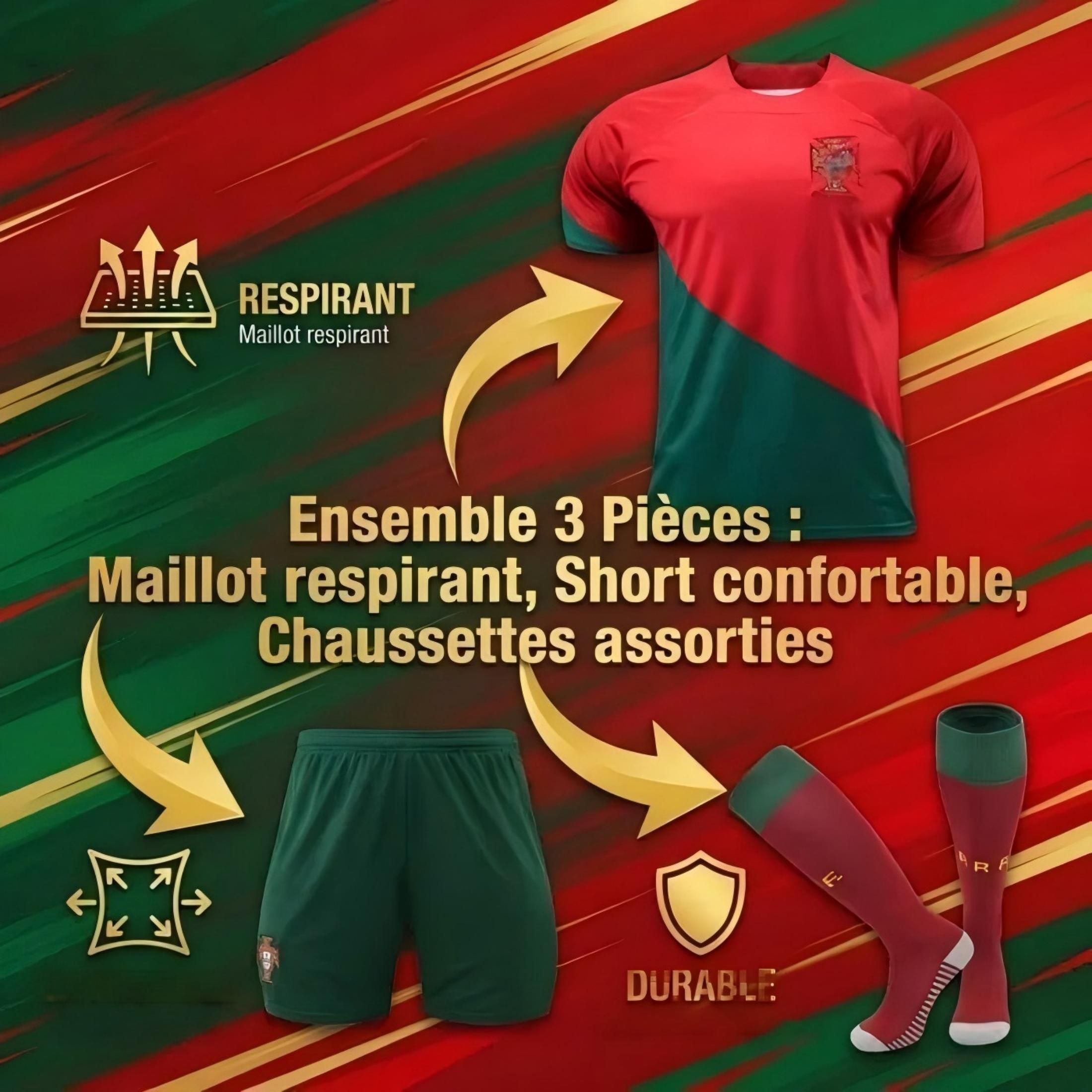 Youth 3‑Piece Soccer Uniform Set for 130‑140cm Kids, Short Sleeve Football Jersey with Shorts & Socks for Boys Girls — image 4