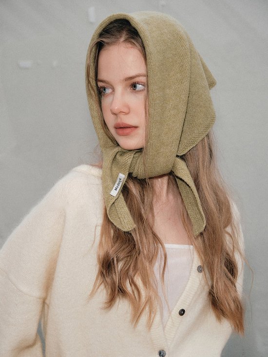 Triangular Knitted Scarf - Soft Acrylic Fabric - As a Scarf, Shawl or Blanket - In Solid Colors - Pink โ image 2