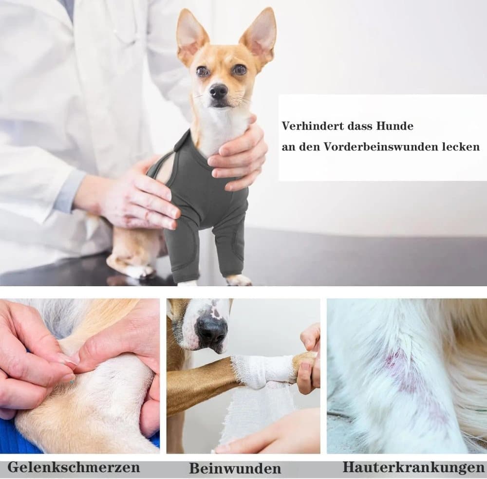 Breathable Elastic Dog Elbow Protector for Post-Surgery, Prevents Licking and Biting, M, Dark Gray — image 3