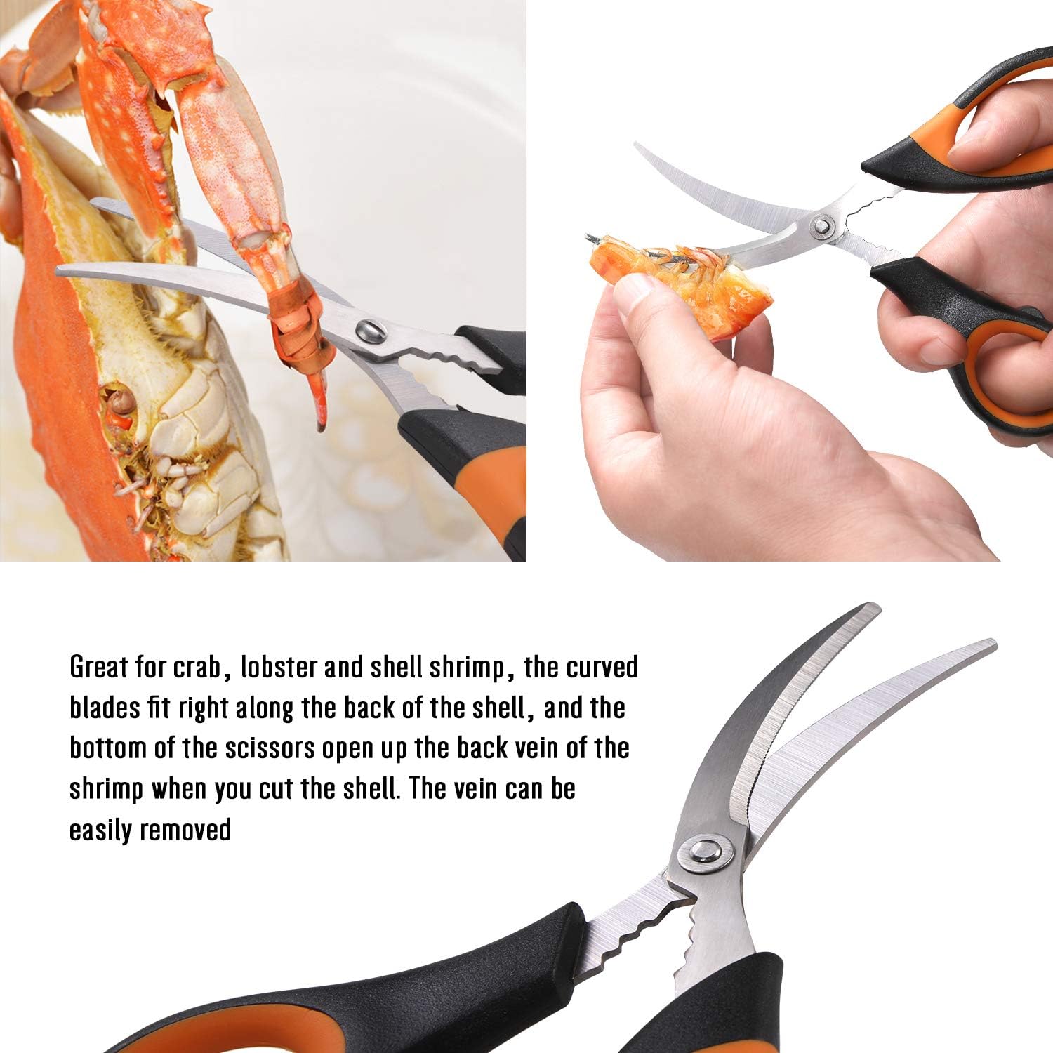 20-piece Seafood Tools Set includes 6 Crab Crackers, 6 Lobster Shellers, 6 Crab Leg Forks/Picks and 2 Seafood Scissors & Storage Bag - Nut Cracker Set โ image 6
