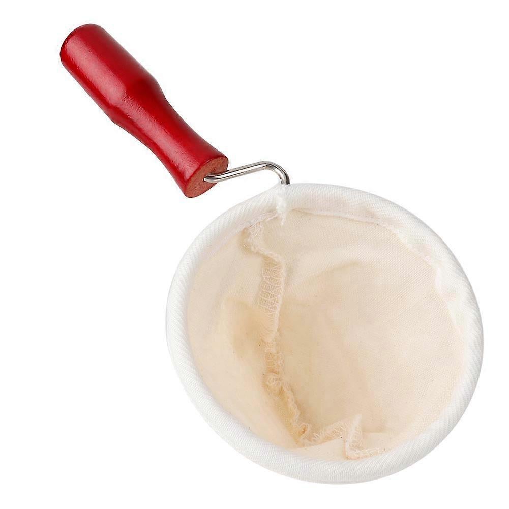 Cloth Coffee Filter Dripper Cotton Flannel with Wooden Handle 85mm โ image 2