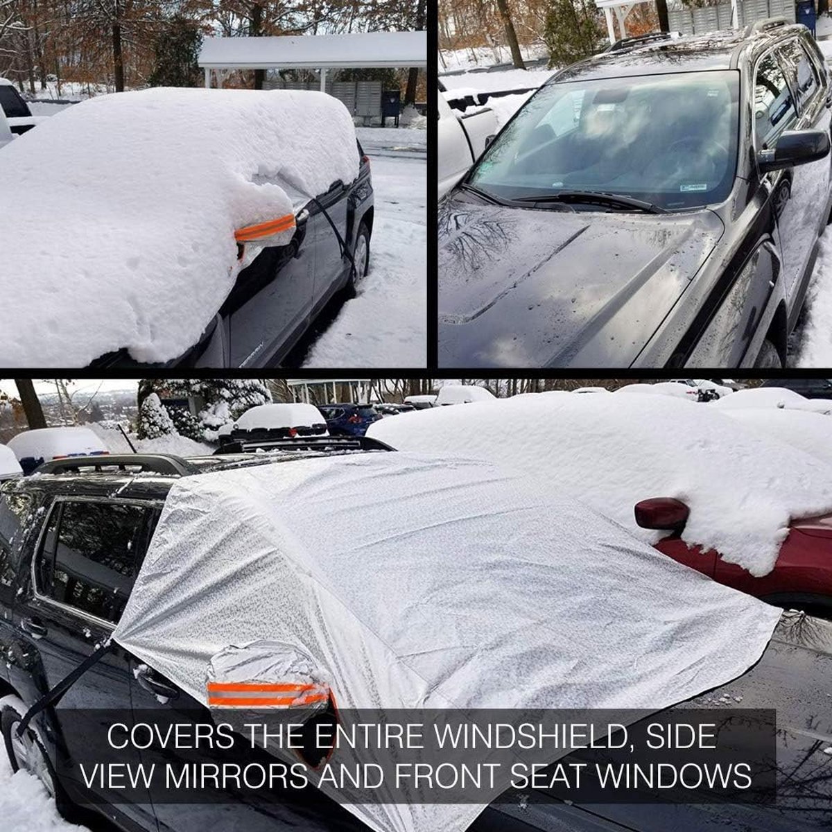 Windshield Cover - Car - Winter - Windshield Cover Mount Foldable Cover Car Windshield for Snow, Ice, Frost, Dust, Sun - Silver - For Most Cars & โ image 2