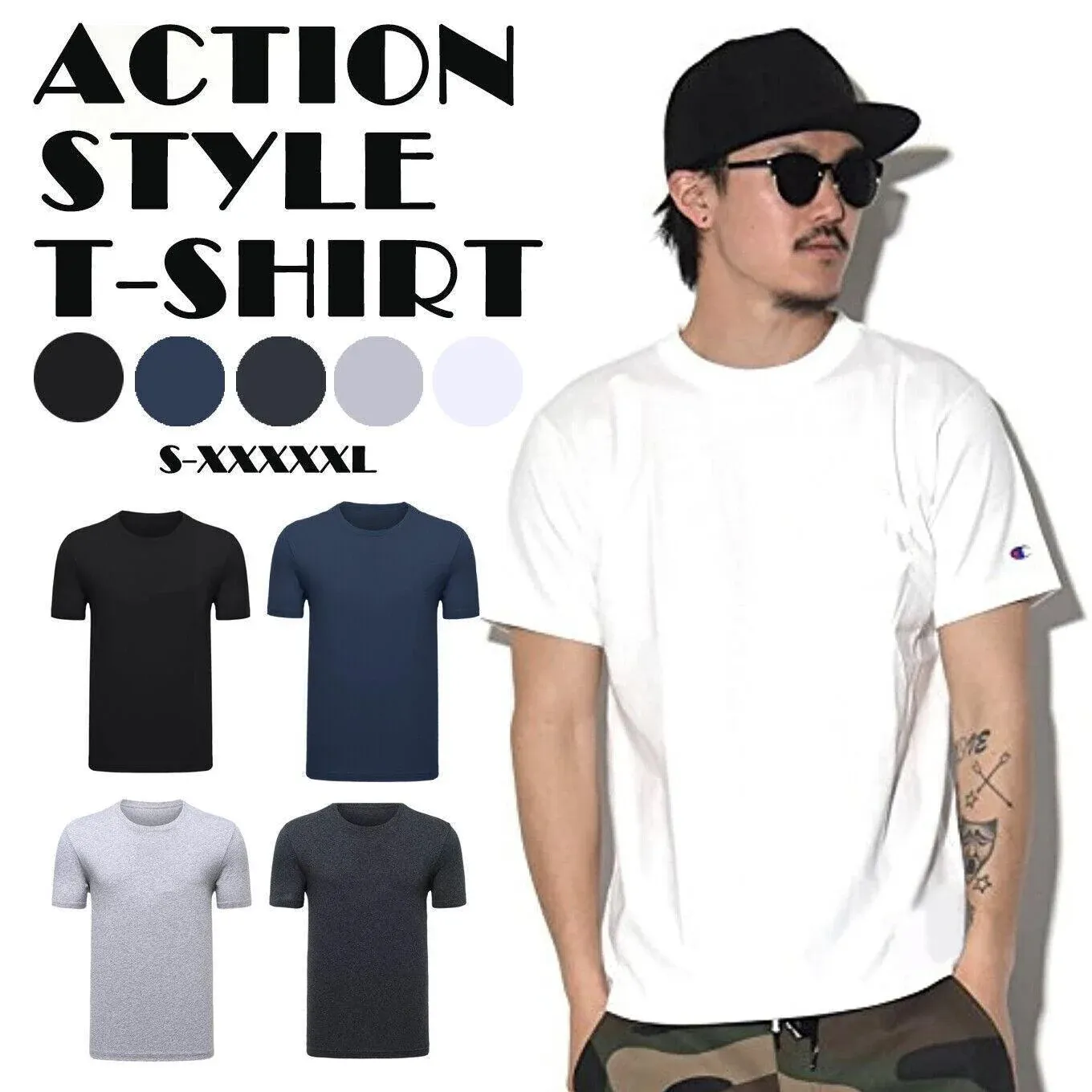 Heavy Cotton Short Sleeve T Shirt Plain Basic Tee Mens Top Dark Blue Size Large - 2XL — image 2