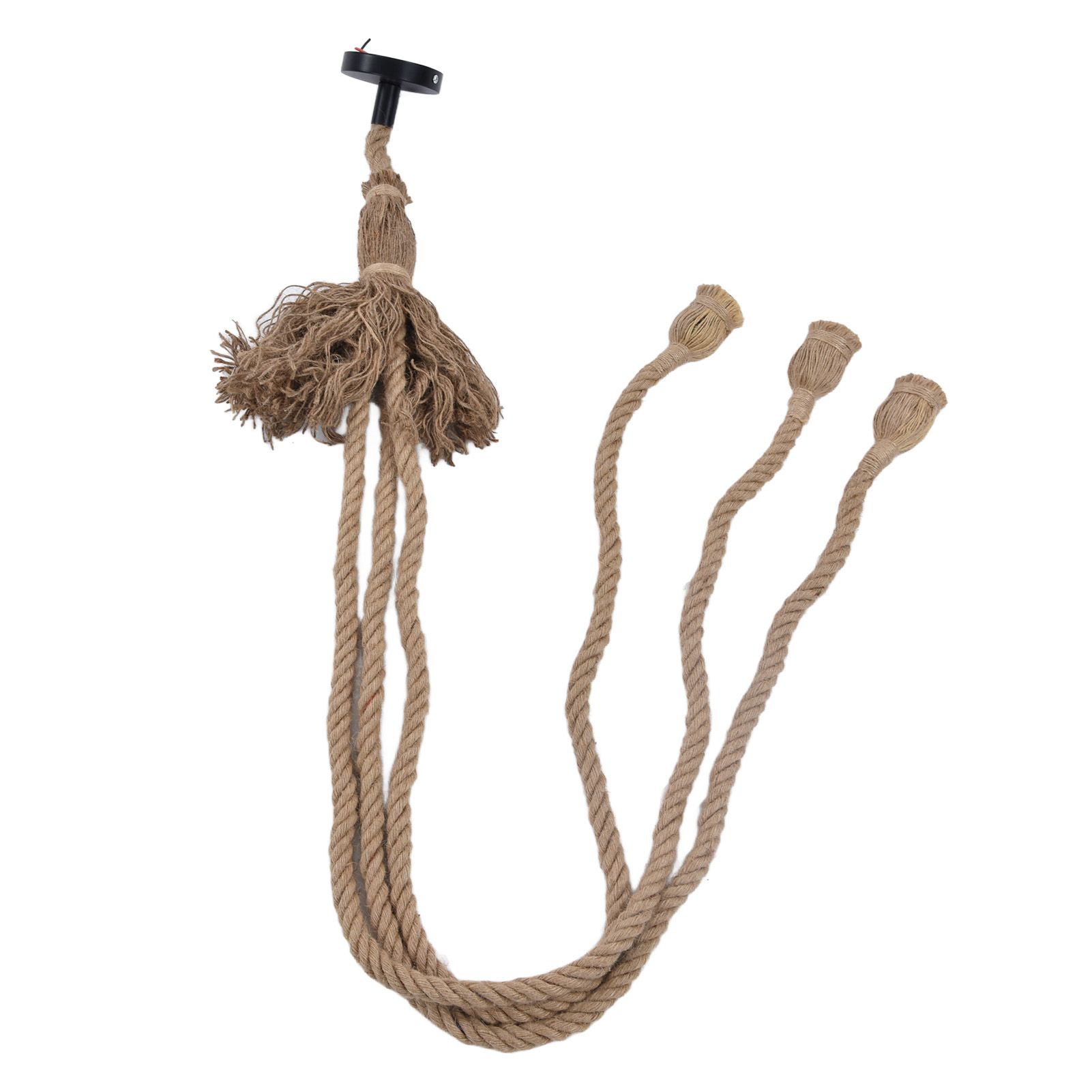 Hemp Rope Vintage Pendant Light Cord Hemp Light Cord 1.5m with 3 Bulb Base for House Decoration 85‑265V — image 2