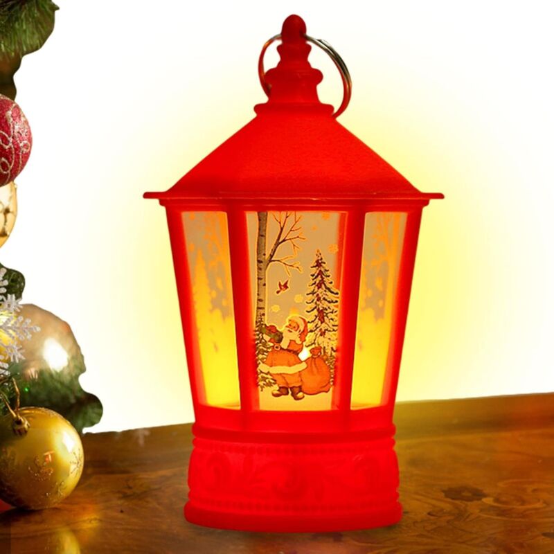 Christmas Lanterns, Vintage Candle With LED Hanging Lamp Fireless Candle Lamp For Christmas Holiday Table Decorations — image 4