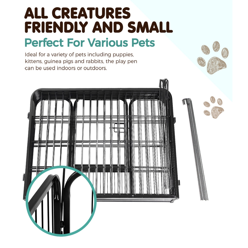 i.Pet 24" 8 Panel Dog Playpen Pet Exercise Cage Enclosure Fence Play Pen — image 6
