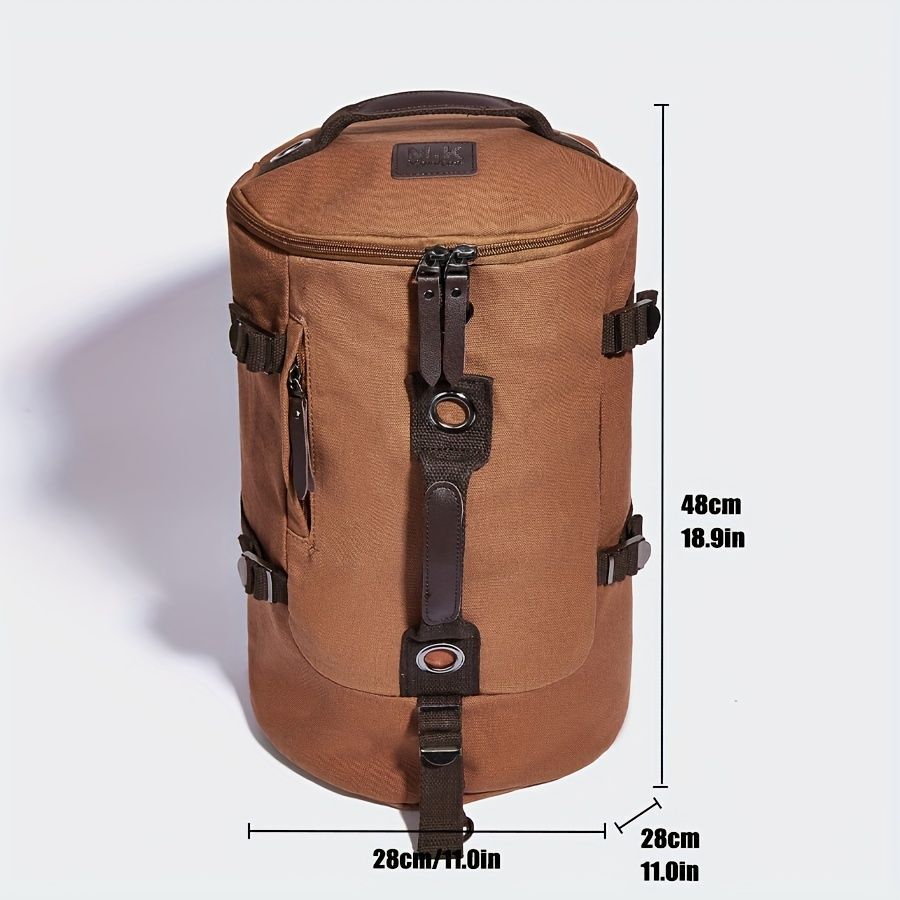 Retro Canvas Backpack Duffle Backpack Hybrid Vintage Travel Bag Canvas Laptop - Green - Size M — image 6