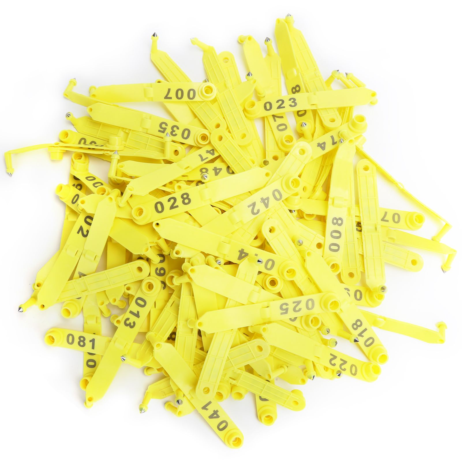 100Pcs Sheep Ear Tag Double Folded Yellow Integrated Number Animal Identification Card — image 2