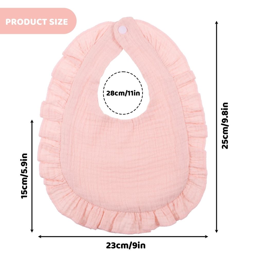 6 Pcs Cotton Baby Bibs, Baby Snap Muslin Bibs, Cotton Baby Bibs, Adjustable Absorbent Breathable Bibs, Lace Fake Bandana Burp Bib Set, Soft Drooling Teething Cloth Bibs for Girls(Classic)