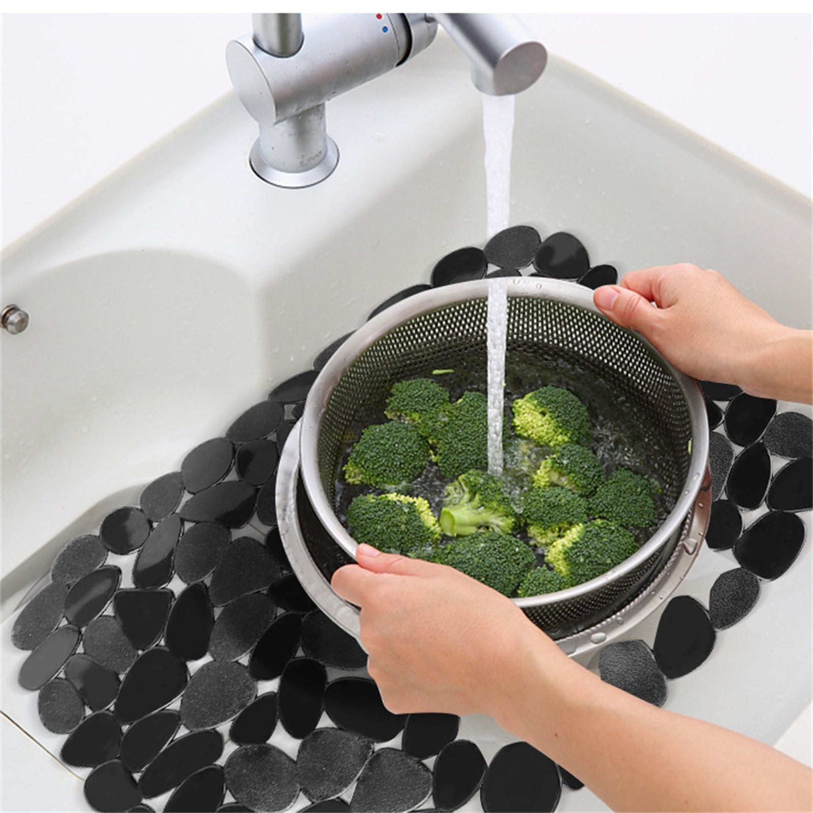 Pebble Sink Mat for Stainless Steel/Ceramic Sinks, PVC Sink Protectors Mats for Bottom of Kitchen Sink, Dish Drying Mat for Dishes and Glassware A — image 3
