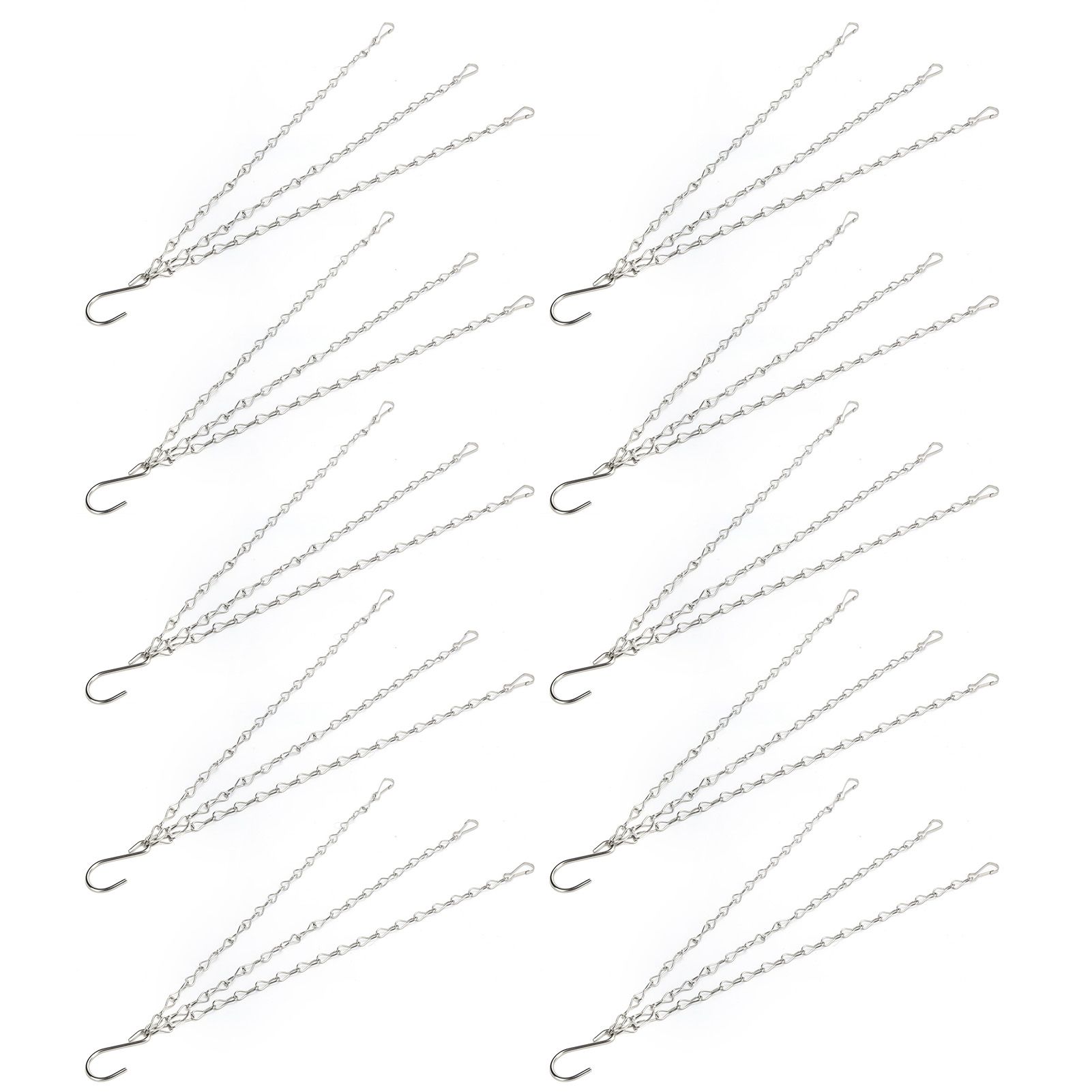 10Pcs Hanging Chain with Hooks Single 8-Strand Iron Garden Flower Pot Plant Hangers Replacement — image 3