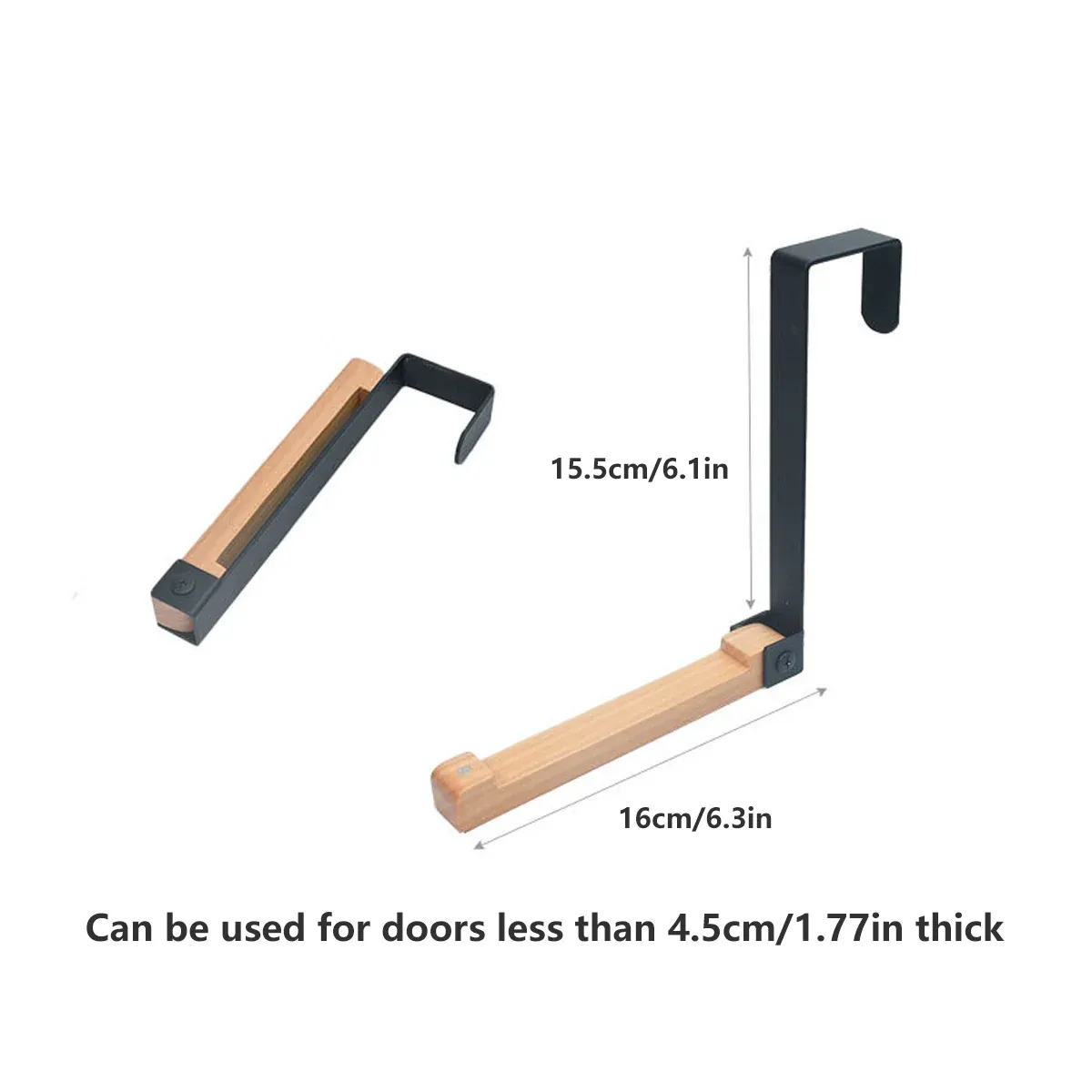 2PCS Over Door Clothes Hanger Folding Hook Closet Garment Storage Organizer — image 3