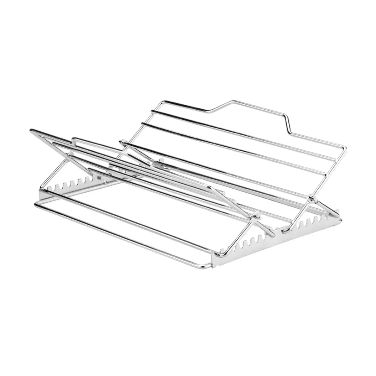 Stainless Steel Chicken Rack Foldable Adjustable Grill Stand For Oven Barbecue — image 2
