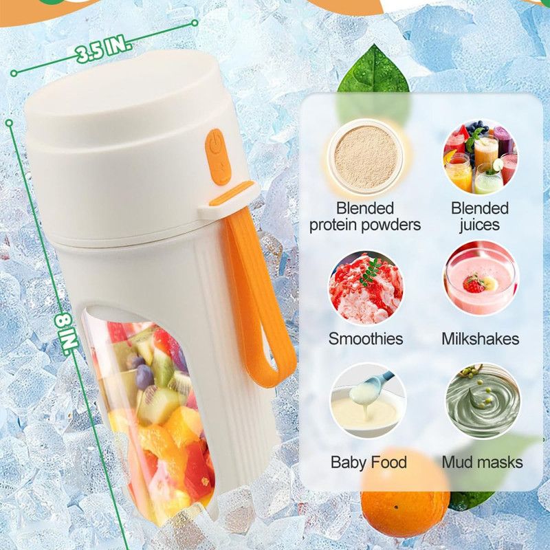 Portable Cordless Juicing Cup, Dual-Lid Design – 12-Blade Juicer, 1500mAh High Capacity, Compact Multi-Functional Portable Juicing Cup for Home Use – Green — image 2
