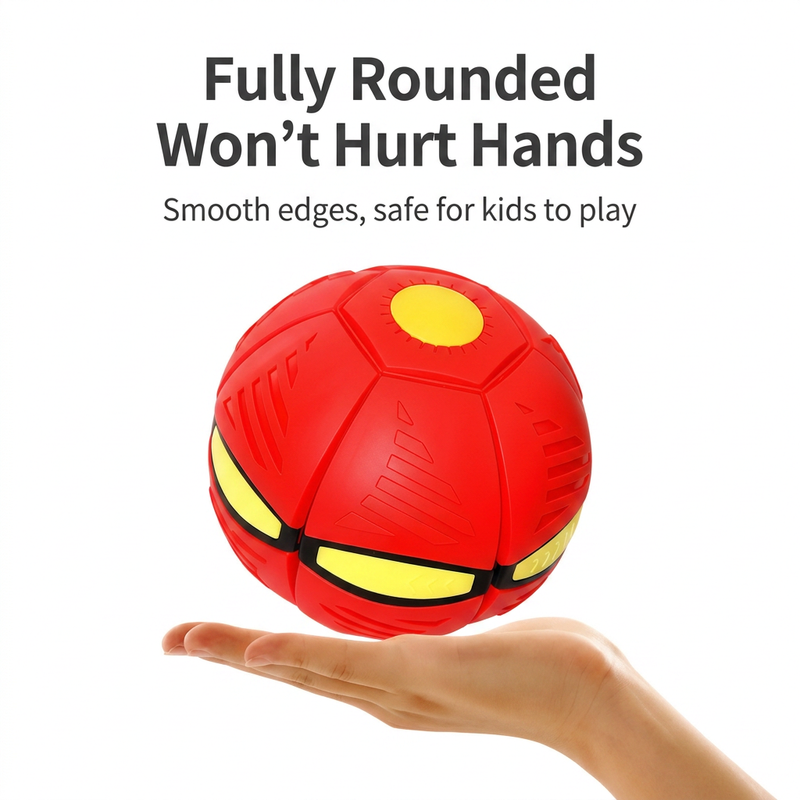 Pink LED Transforming Flying Disc Ball Toy with Music & No Light - Soft EVA Bounce Ball and Frisbee Shape Switchable Outdoor Interactive Soccer Toy — image 5
