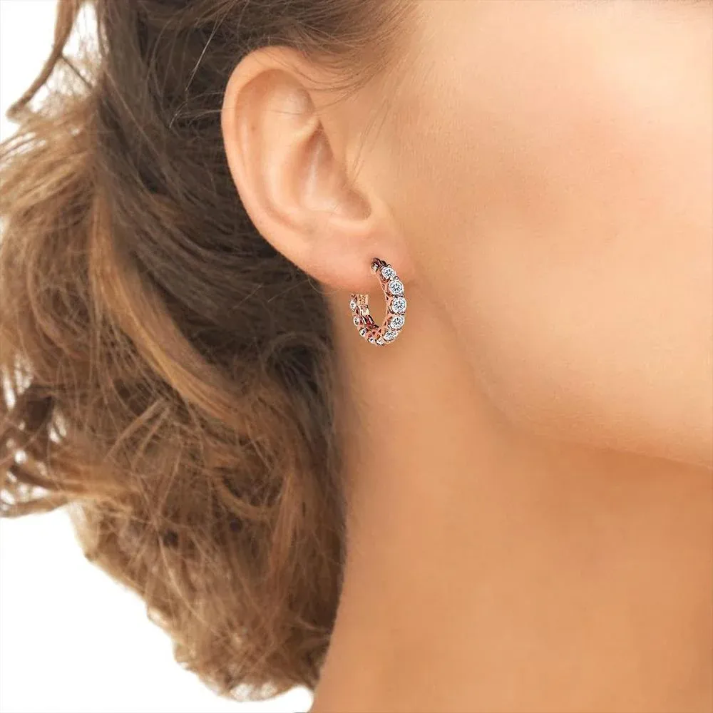 Sparkling U Shaped Earrings Fashion Jewelry Vintage Style Ear Accessories - Gold โ image 5