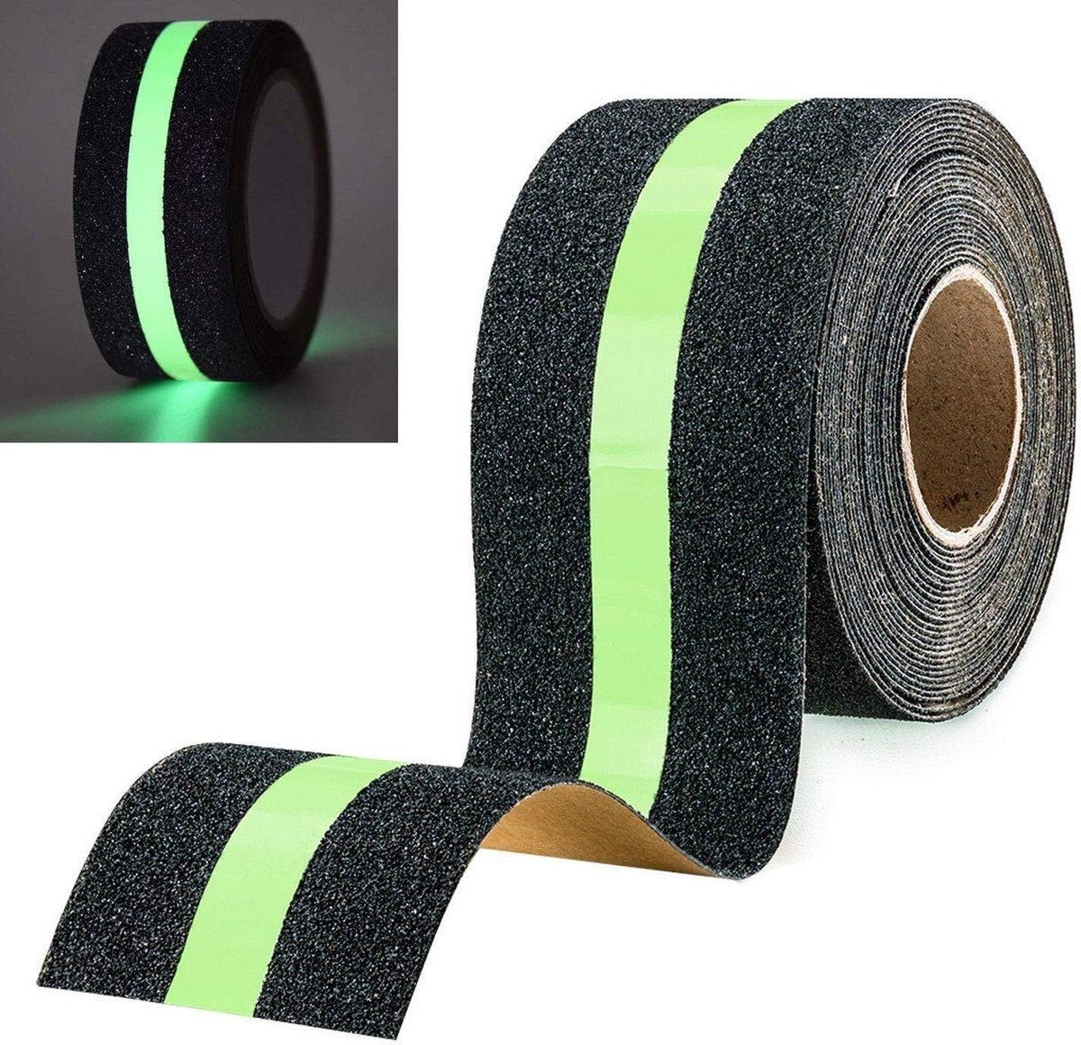 Roll Anti-slip adhesive tape - Stair tape - with glow-in-the-dark light film - Anti-slip Griptape - Glowing in the Dark - safety tape for stairs, ladders