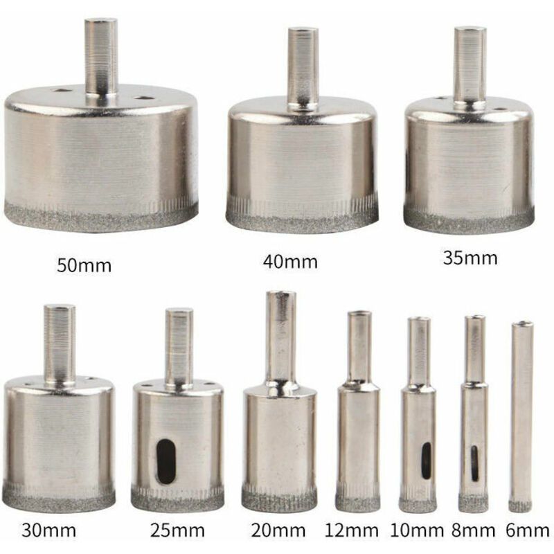 11 Pcs Diamond Hole Saw, Adjustable Hole Punch Locator Tile Hole Saw with Diamond Coated Drill Bits Hole Saw with Suction Cup Base for Ceramic Glass โ image 3