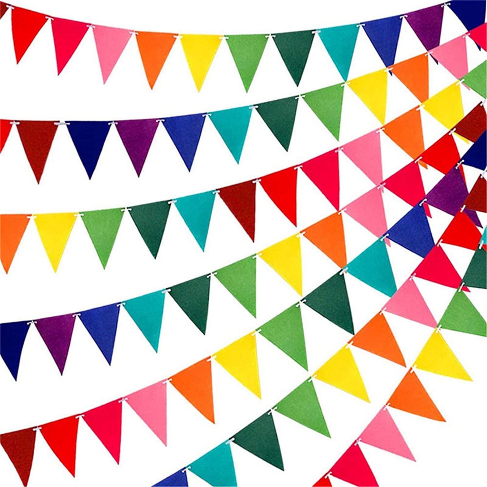 5pcs Party Banner Triquetrous Shape Felt Fabric 18 × 15 × 6cm Decorative Flag Pennants for Party Decoration Colored Flag