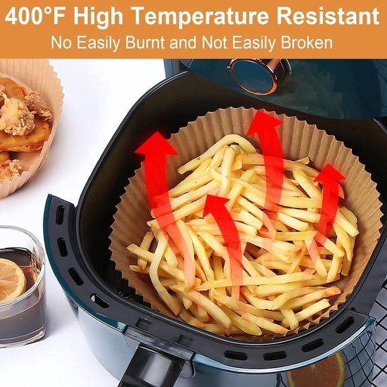 100 Airfryer Baking Pans - Round Baking Pans 23cm - Food Safe - BPA Free - Non-Stick Airfryer Pans - Easy to Clean - Suitable for Airfryers from 3-8 litres — image 4
