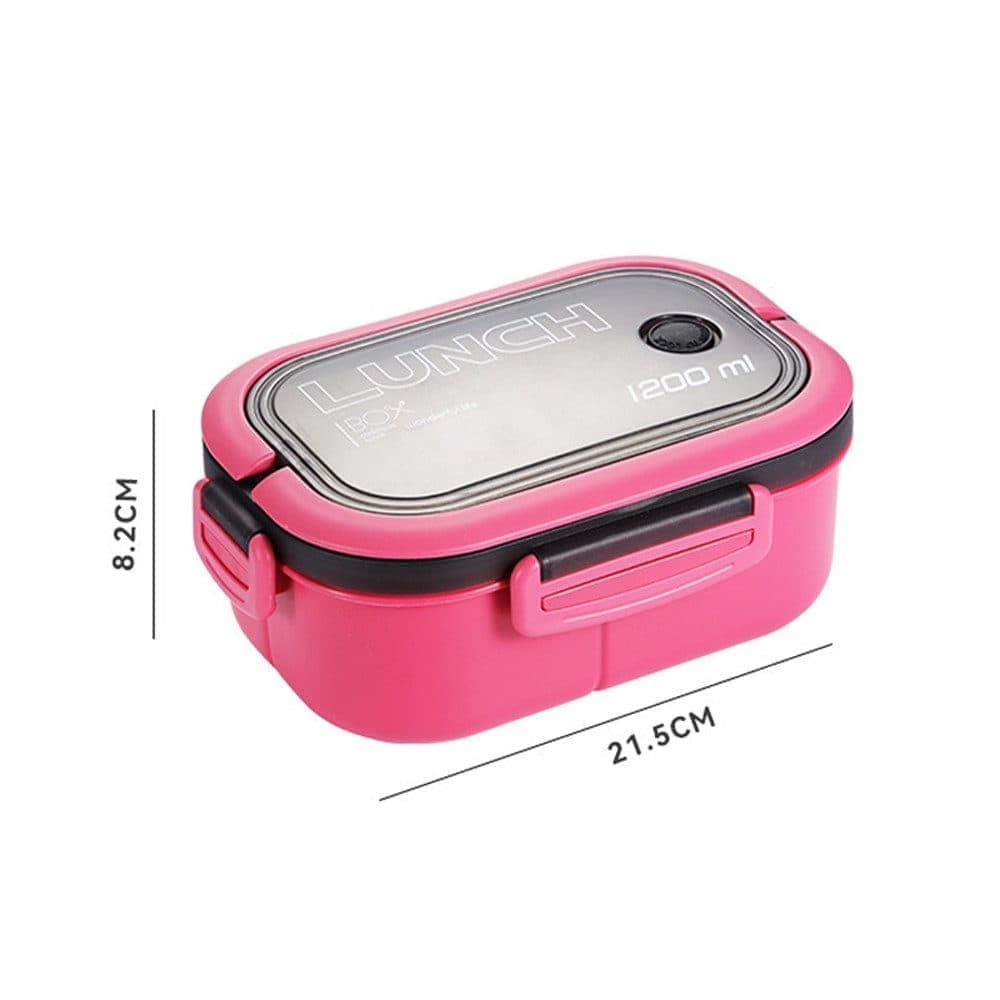 Children and Adults Lunch Box with Compartments, 14.5 × 21 × 8 cm, Reusable, Pink — image 2