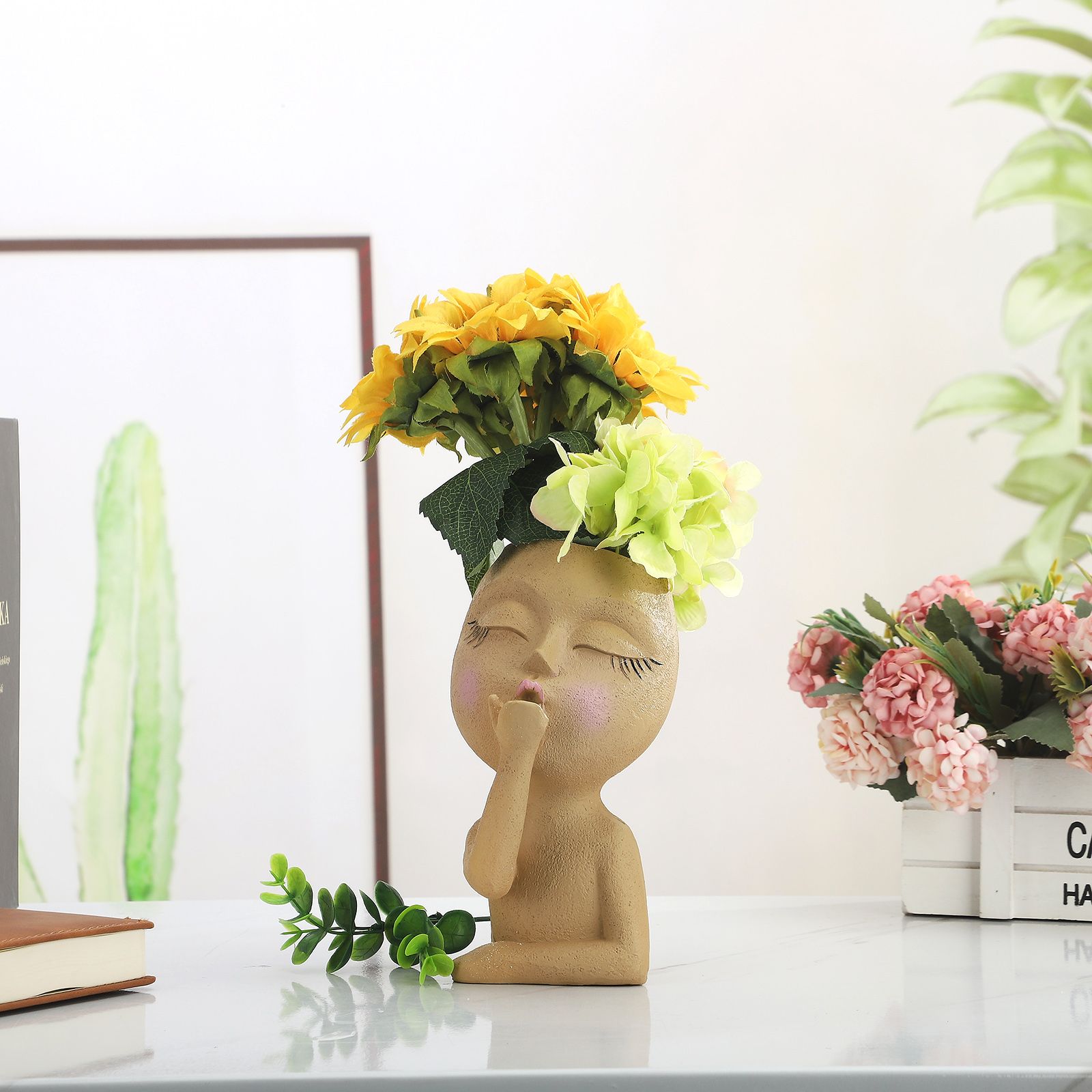 Mannequin Resin Flower Pot Face Flower Pot Garden Decoration — image 5