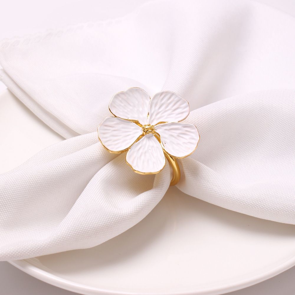 zinc alloy five petal flower napkin clasp — image 3