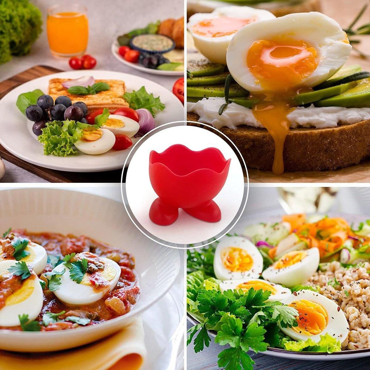 7PCS Breakfast Serving Cups Holders Set Boiled Egg Kitchen Silicone Egg Cup โ image 4