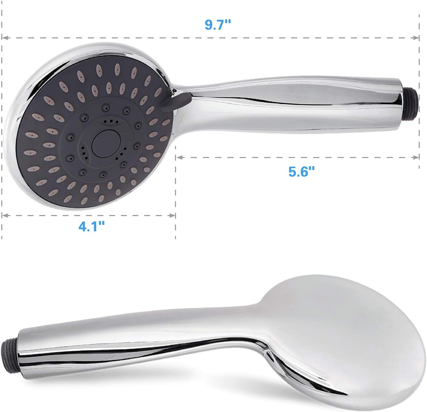 High Pressure Handheld Shower Head 5-Settings Powerful Water Spray Shower Head against Low Pressure Water Flow with Stainless Hose and Adjustable Mount — image 6