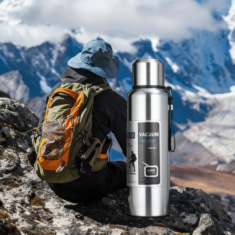 Antibacterial 316 Stainless Steel Vacuum Flask 600ml | Tea Infuser & Insulated Bottle for Hot/Cold Drinks (Bright silver) — image 6