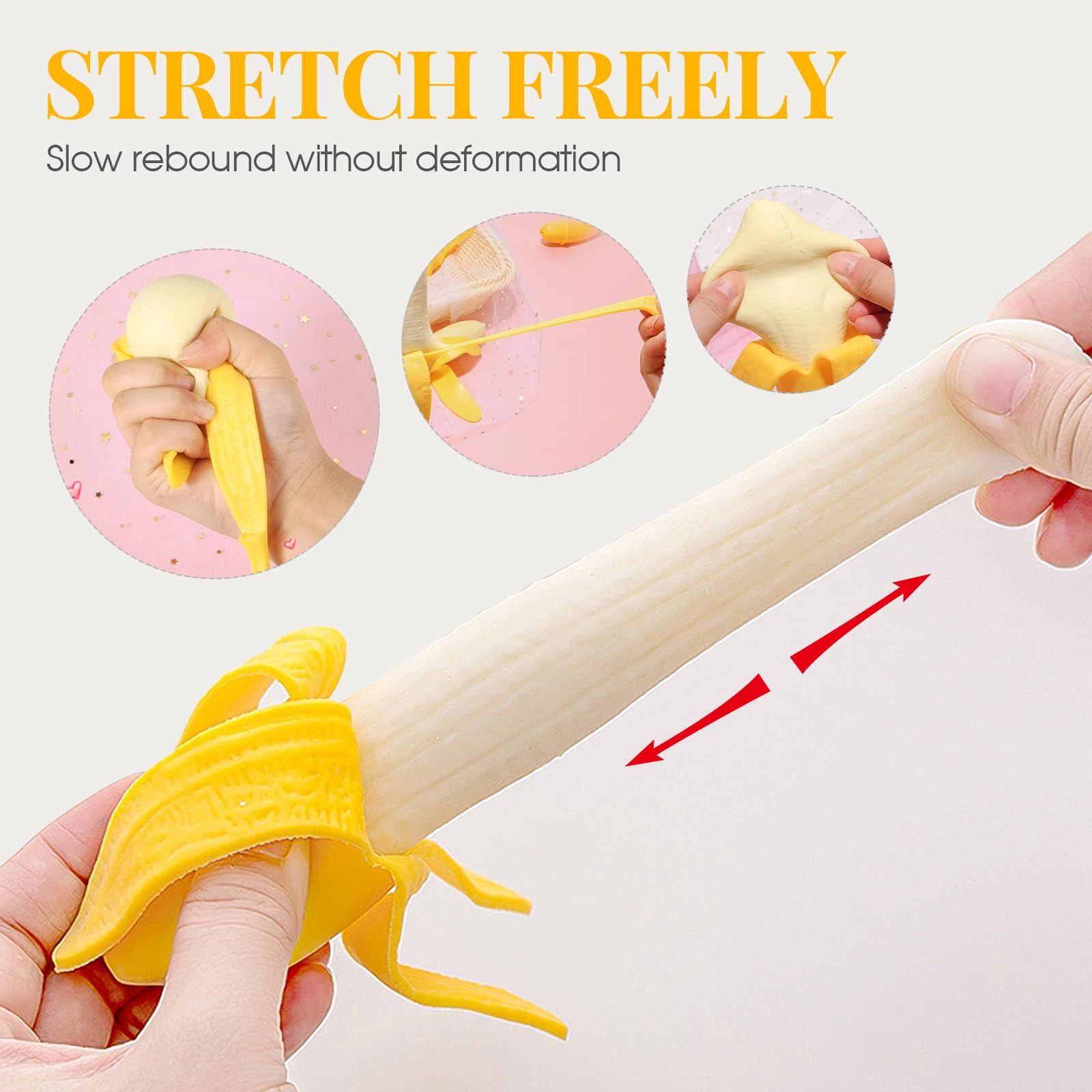 Peeled Banana Toys Wacky Plastic Funny Prank Banana Shaped Squeezing Toys Relief Toys for April Fools Day โ image 2