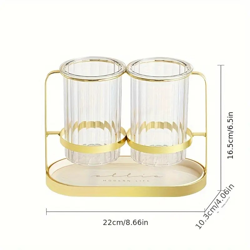 Luxury gold Luxury Wall-Mounted Cutlery Holder, Household Knife Fork Spoon Organizer, New Kitchen Utensil Drainer and Chopstick Container, Tableware Storage