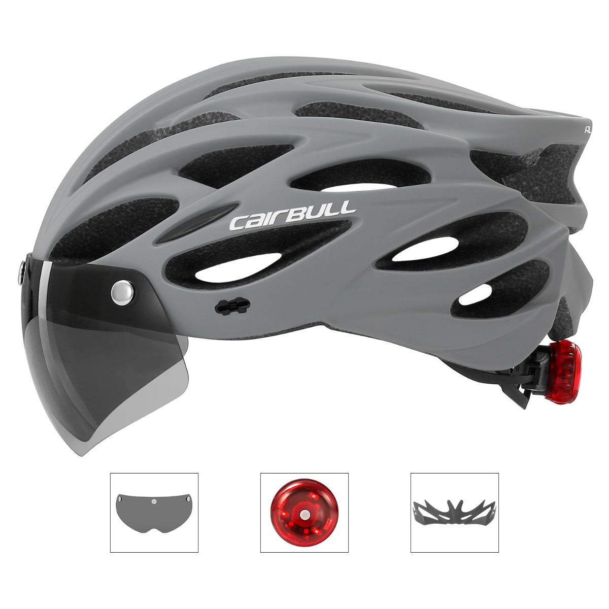 Road Bike Helmet Mountain Bike Helmet Cycling Helmet With Visor Bicycle Helmet - White - Size L59-61CM โ image 3