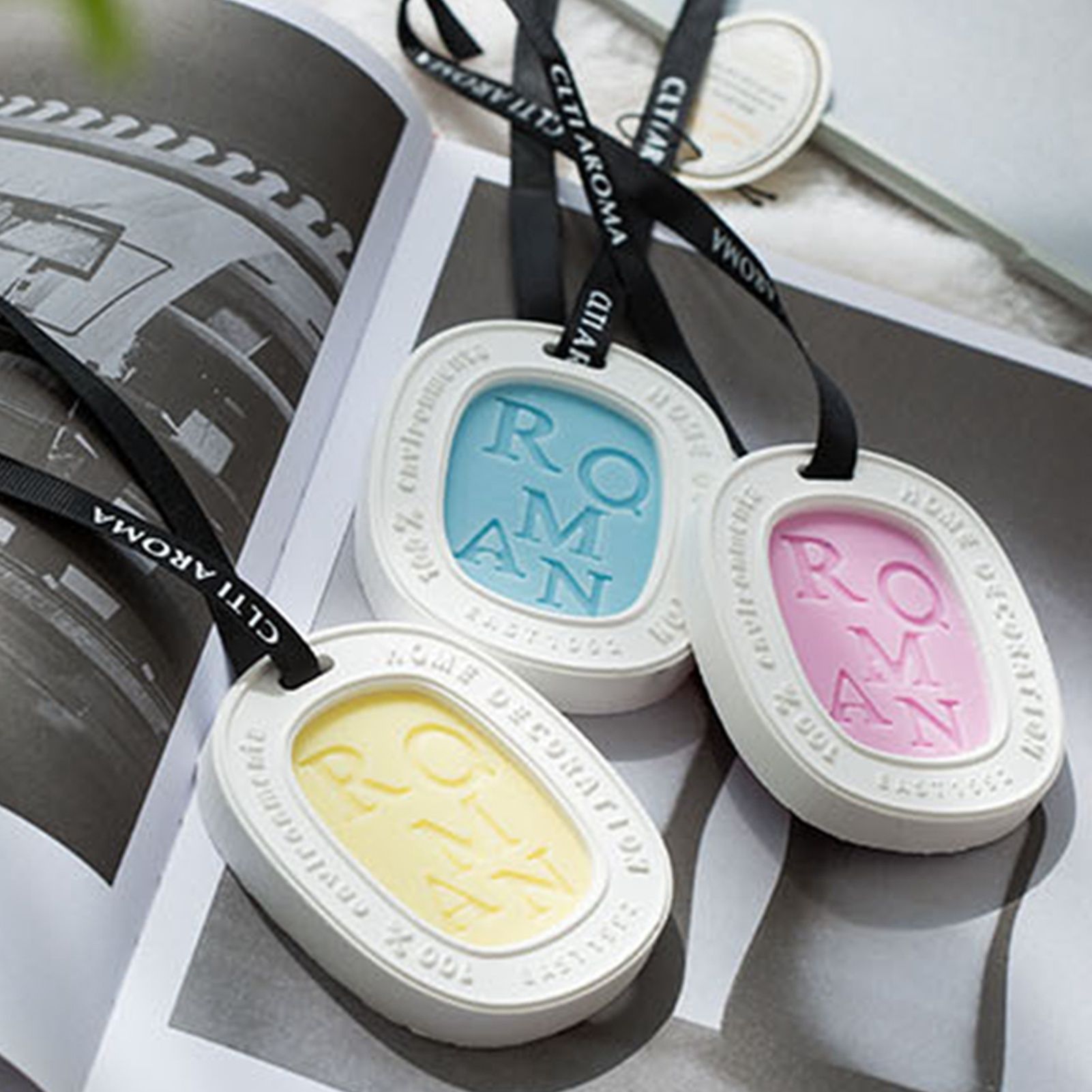 Hanging Aromatherapy Wax Tablets Home Closet Odor Freshener Car Solid Air Freshener Pendant โ image 6