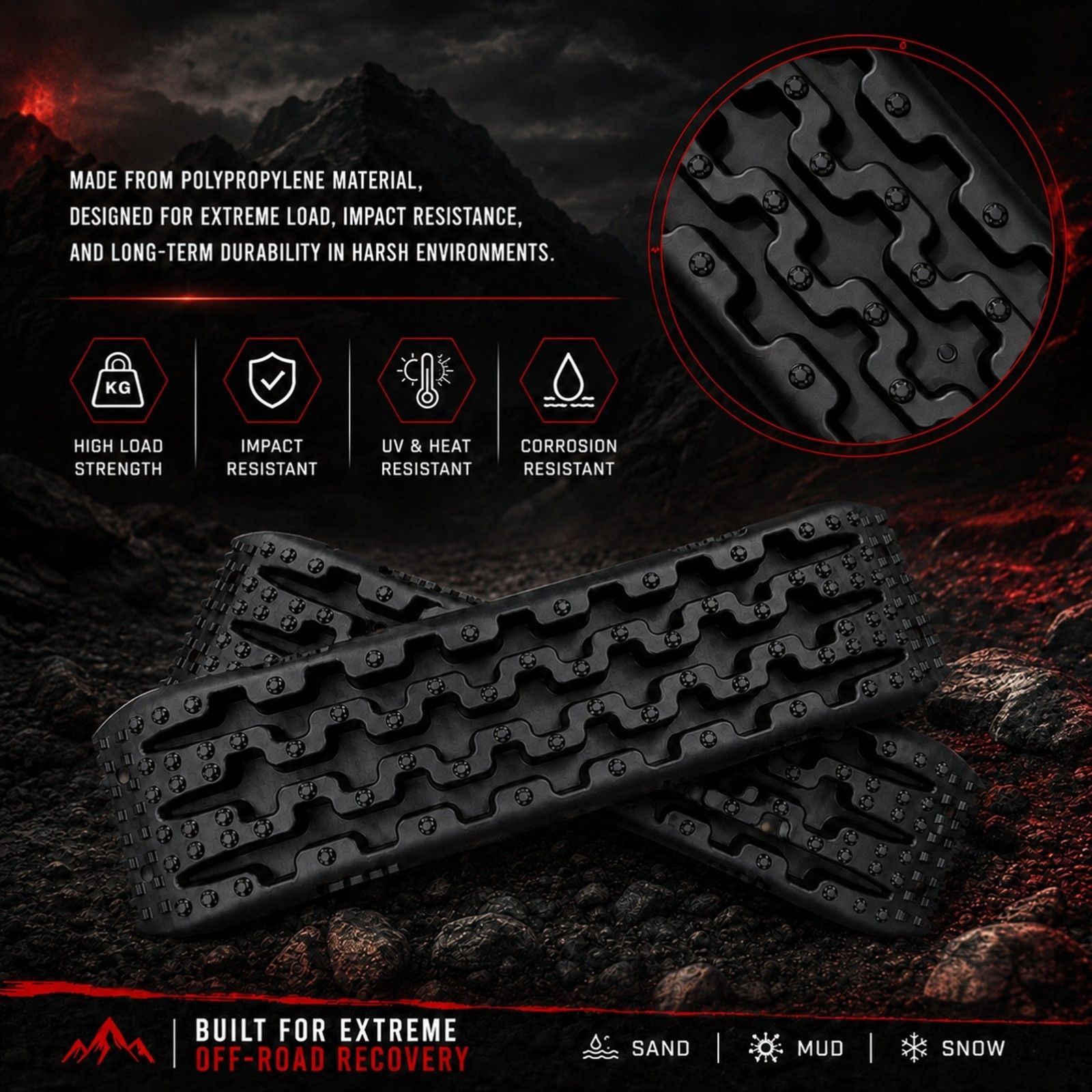 2x 10 Ton 4WD Car Recovery Tracks Sand Mud Snow Traction Boards Off-Road Device Mat โ image 3