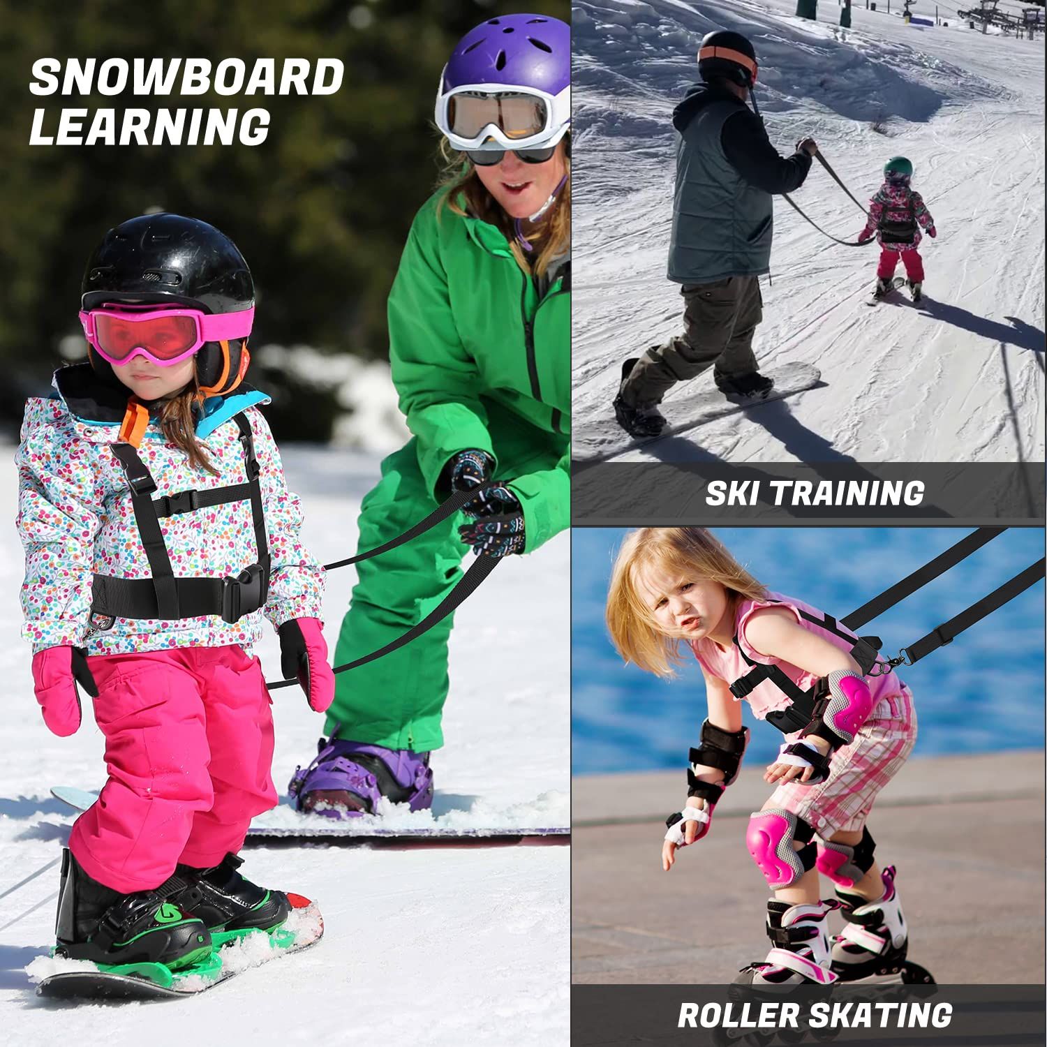 Kids Ski Snowboard Training Harness Toddler Skiing Harness with Removable Leash Speed Control Teaching for Beginners โ image 3