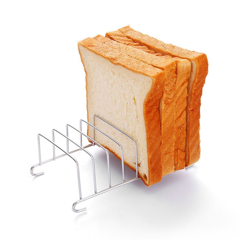 8 Slots Slice Toast Rack Holder, Stainless Steel Toast and Bread Rack Breakfast Carry erving Bread Loaf Stand, Rectangle — image 3