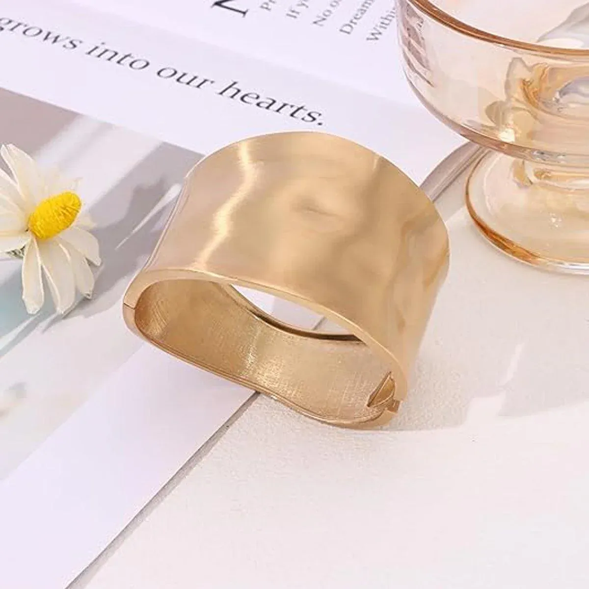 Wide Edge Exaggerated Bangle Fashion Bracelet Vintage Style Premium Jewellery — image 6