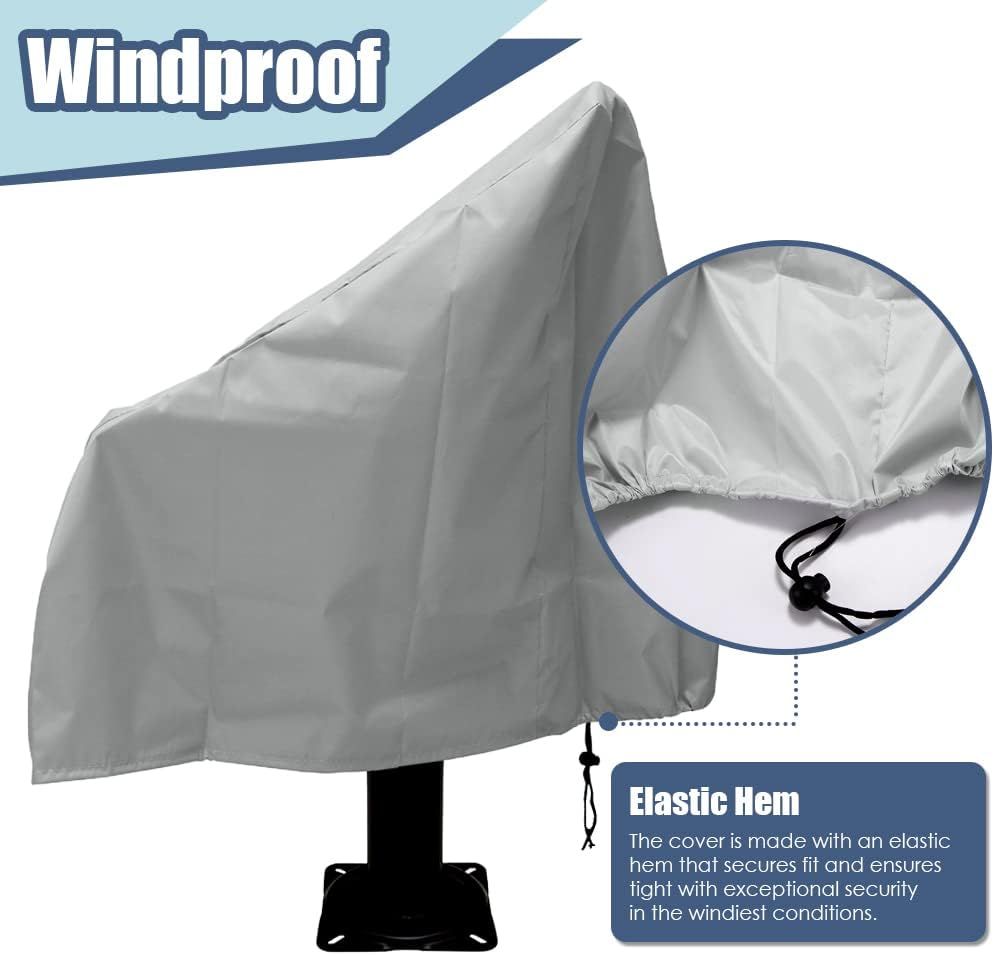 Waterproof Boat Captain Seat Cover, Weather Resistant Protective Cover for Pedestal and Pontoon Helm Chairs, Silver, 65 x 120 cm โ image 4