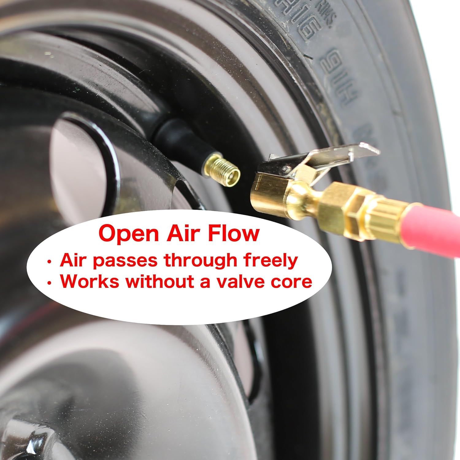 2 Pack Open Flow Straight Lock-On Air Chuck with Clip for Tire Inflator — image 3