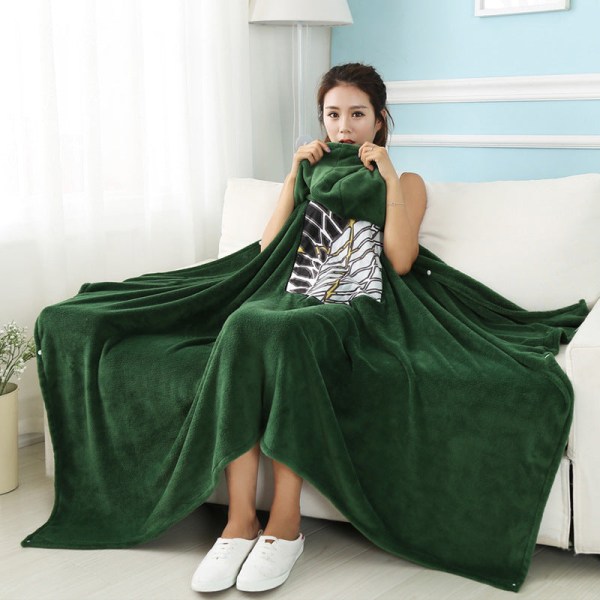 Attack on Titan Cosplay Blanket Cloak Costume Shingeki No Kyojin Survey Corps Cloak Cape Flannel Hoodie Costumes style1 M โ image 4