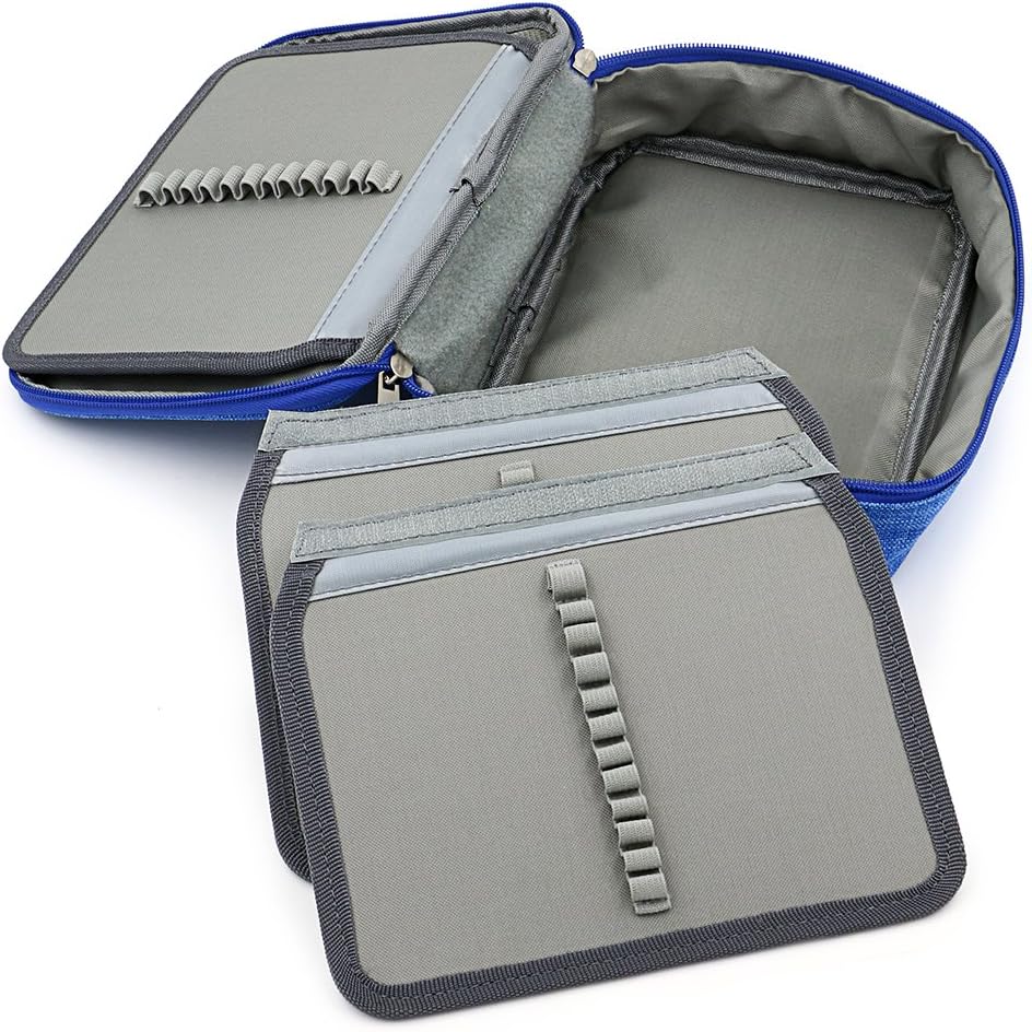 ® High Capacity Zipper Pens Pencil Case-Multi-Functional Stationery Pencil Pouch 72 Slots(Blue) — image 4