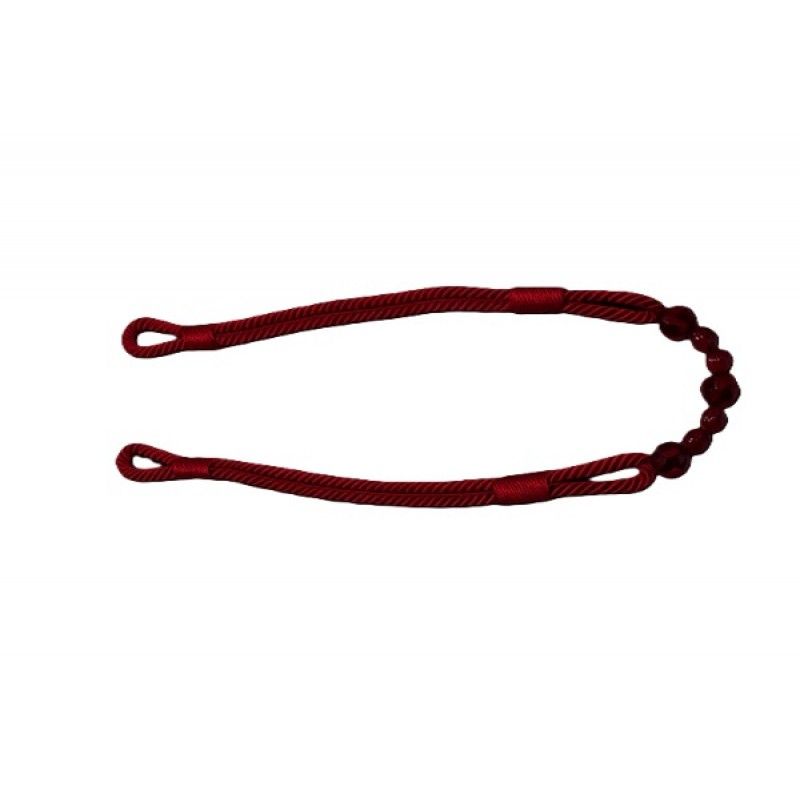 Burgundy Beaded Rope Curtain Tieback — image 3