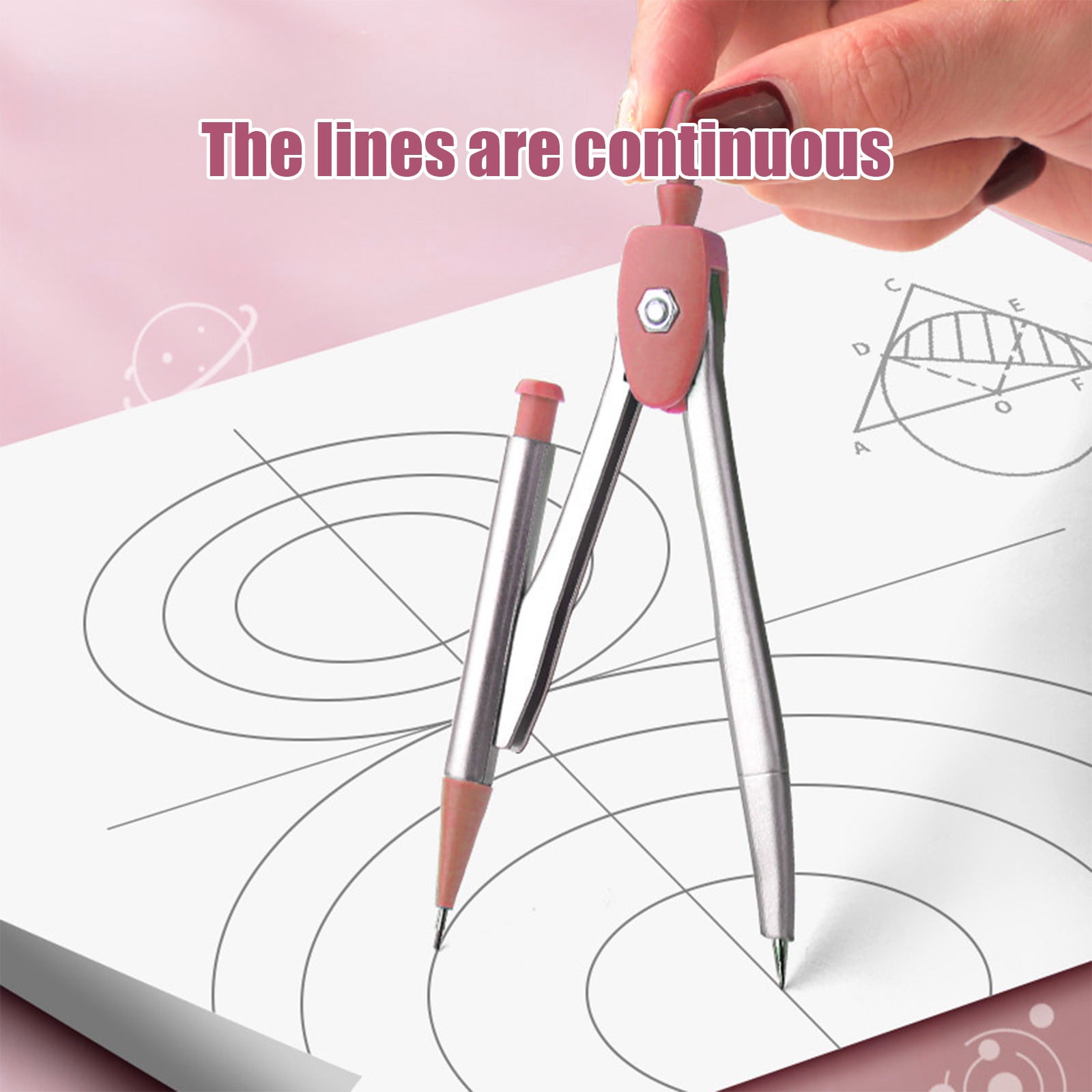 Compass Geometry Tool, Protractor and Compass Set, Metal Box Drawing Compass with Rulers, Math Compass Kit, Shatterproof Storage Box, for Stationery Supplies โ image 5