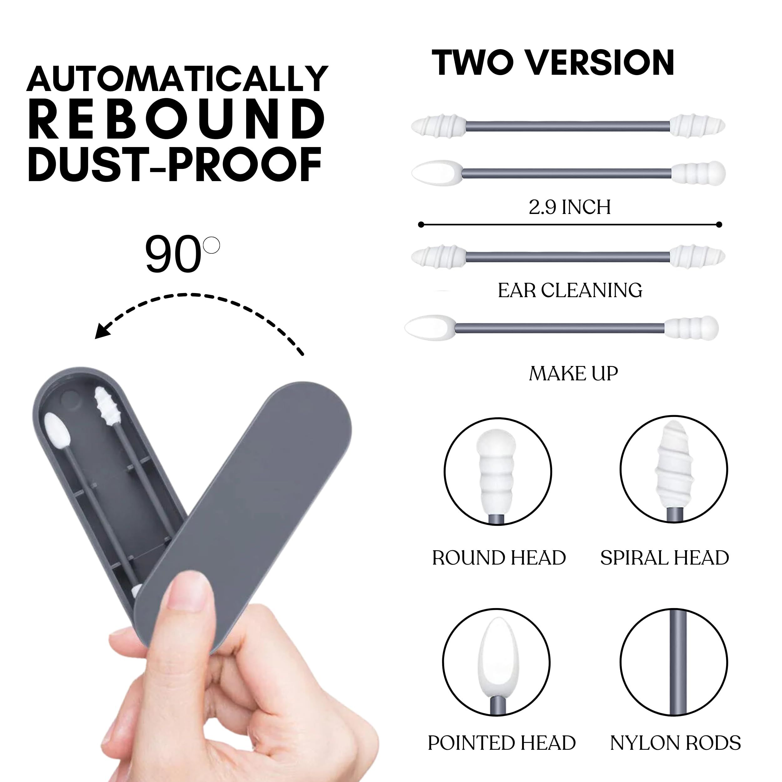 Portable and Reusable: Double-Tipped Silicone Swabs – for Cleanable Ear Care, Makeup, and Travel Essentials — image 5