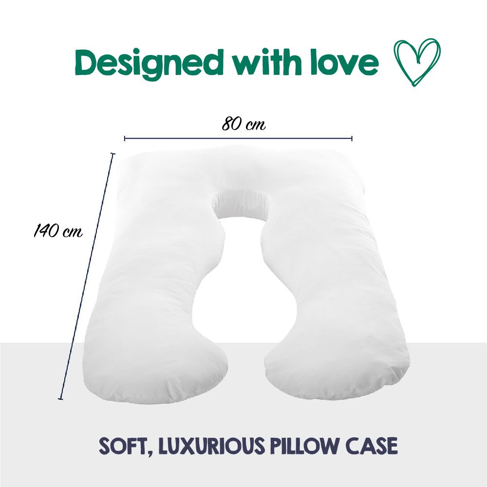 Woolcomfort Aus Made Maternity Pregnancy Nursing Sleeping Body Pillow Pillowcase Included Lilac x Grey โ image 5